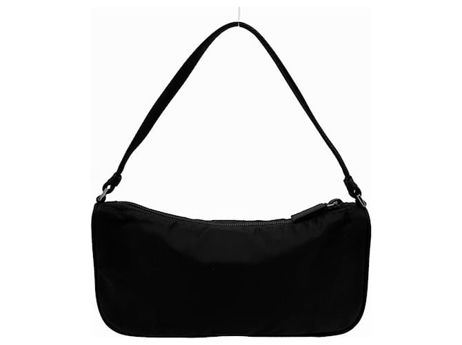 Borsa Prada Triangle Plate Logo Tessuto Pocono Nero - vista 2