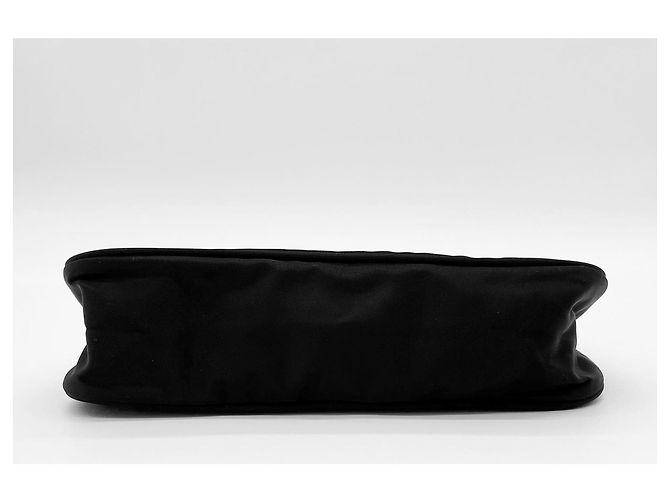 Borsa Prada Triangle Plate Logo Tessuto Pocono Nero - vista 6