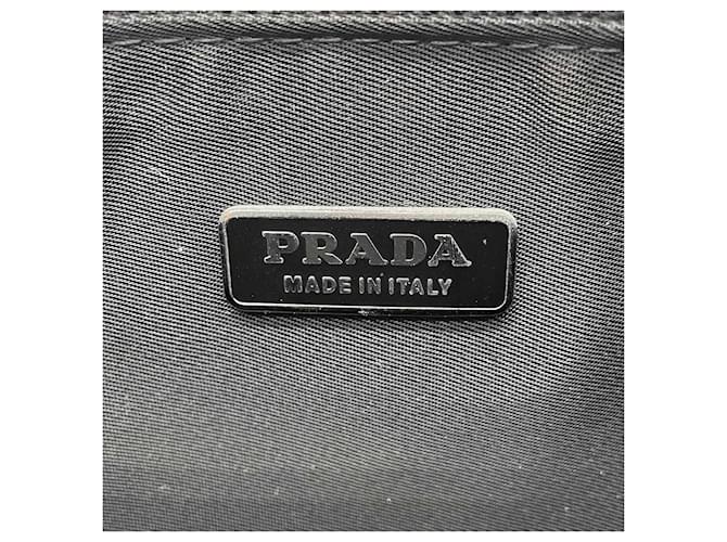 Borsa Prada Triangle Plate Logo Tessuto Pocono Nero - vista 8