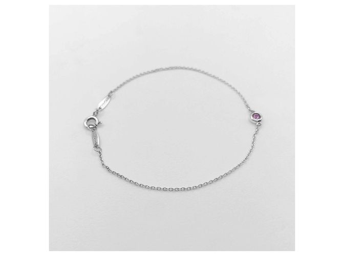 Bracciale con charm Tiffany & Co. in zaffiro rosa Argento - vista 3
