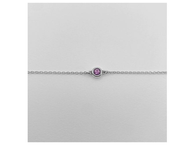 Bracciale con charm Tiffany & Co. in zaffiro rosa Argento - vista 4
