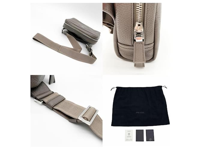 Borsa a tracolla Prada Vitello Daino Beige - vista 10
