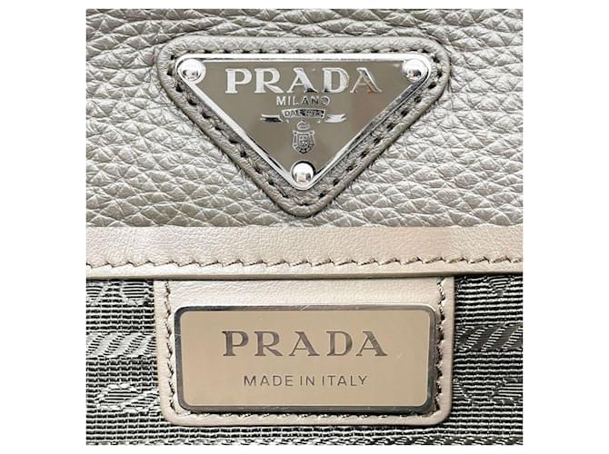 Borsa a tracolla Prada Vitello Daino Beige - vista 9