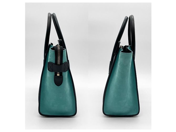 Céline Borsa Luggage Celine in pelle e scamosciato Nero Beige Verde - vista 3