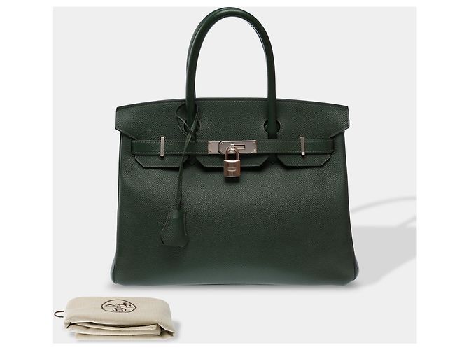Hermès Borsa HERMES Birkin 30 in Pelle Verde - 103577 - vista 2