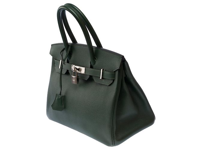 Hermès Borsa HERMES Birkin 30 in Pelle Verde - 103577 - vista 5