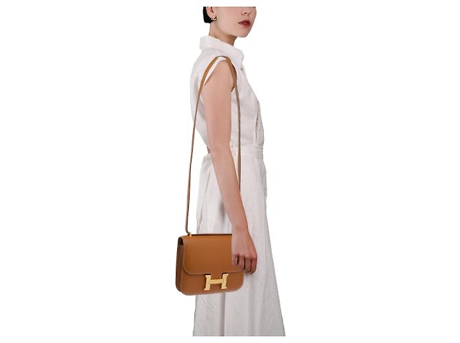 Hermès Borsa HERMES Constance in Pelle Oro - 103549 D'oro - vista 13
