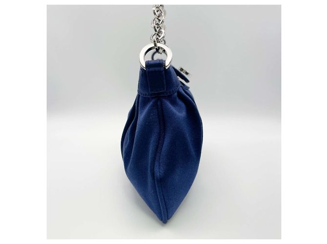 Borsa a tracolla Salvatore Ferragamo Gancini con catena di strass Blu - vista 4