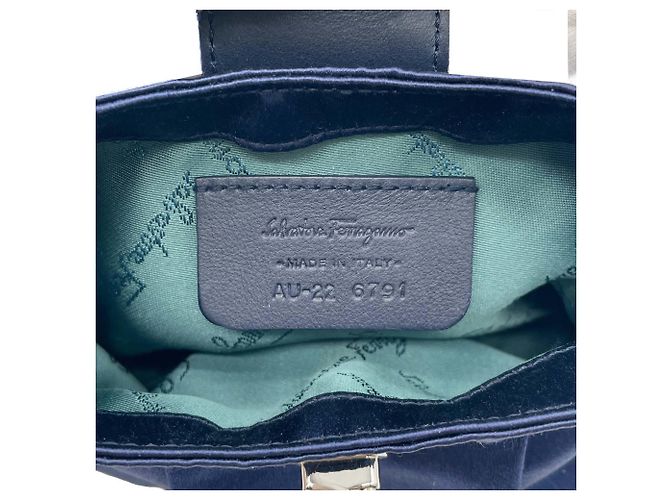 Borsa a tracolla Salvatore Ferragamo Gancini con catena di strass Blu - vista 6