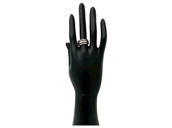 Tiffany & Co. Rillenfassung Doppelstreifen Ring Silber - Ansicht 2