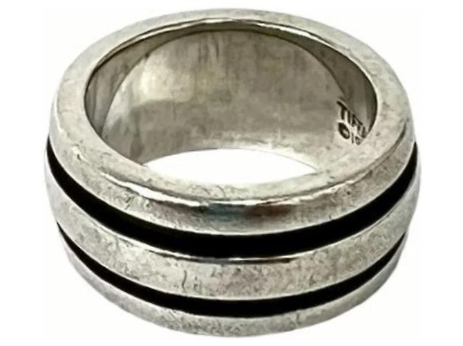 Tiffany & Co. Rillenfassung Doppelstreifen Ring Silber - Ansicht 5