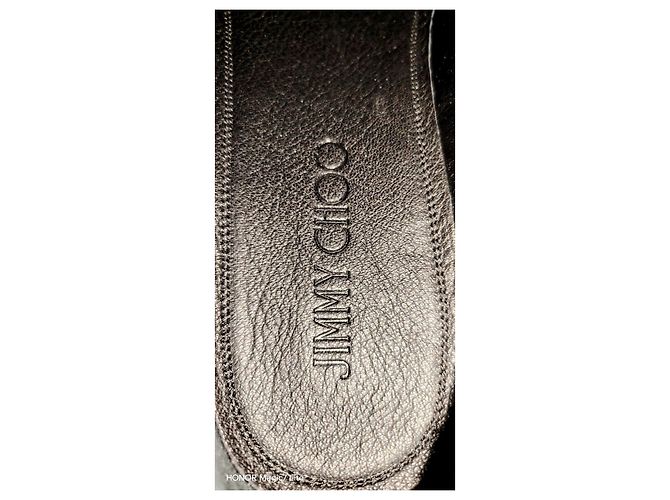 Jimmy Choo Scarpe Derby in pelle grigia glitterata Argento Grigio - vista 4