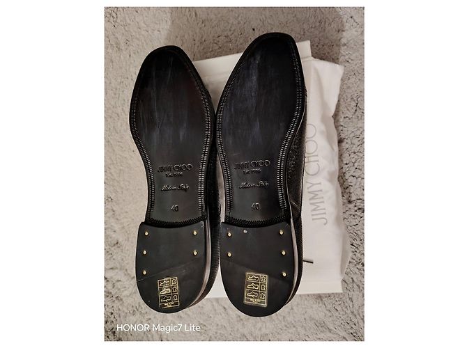 Jimmy Choo Scarpe Derby in pelle grigia glitterata Argento Grigio - vista 6