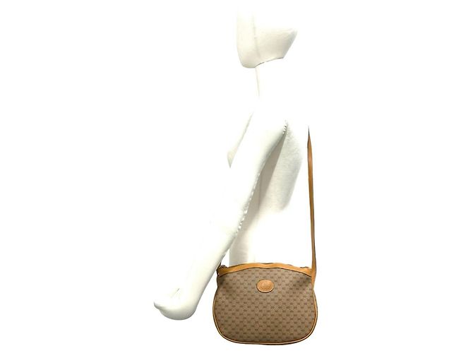 Gucci Vintage Micro GG Logo Leder Schultertasche/Pouch - Ansicht 2
