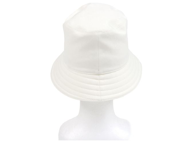 Hermès Cappello bucket in cotone Hermes Harper Emile Hermes Bianco - vista 3