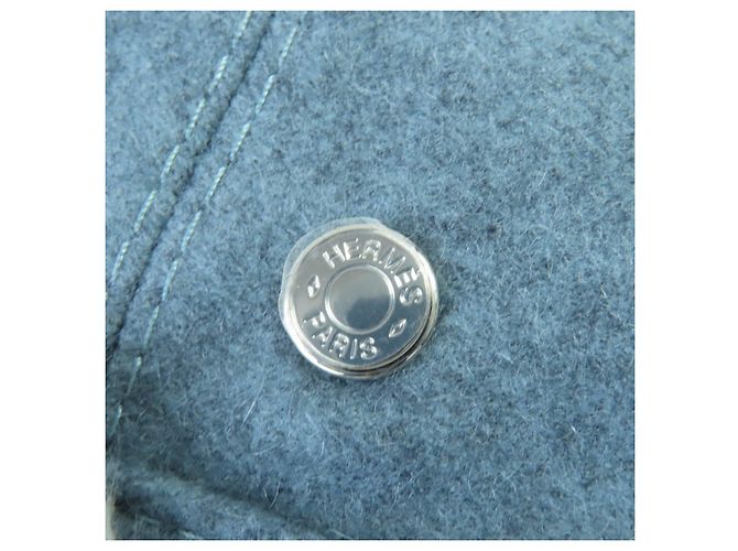 Basco in cashmere Hermès Saint Honor Serie Grigio Blu chiaro - vista 7