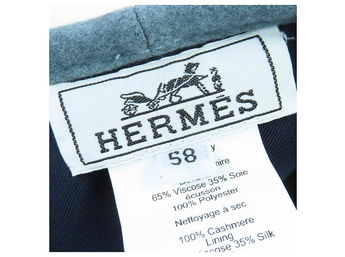 Basco in cashmere Hermès Saint Honor Serie Grigio Blu chiaro - vista 9
