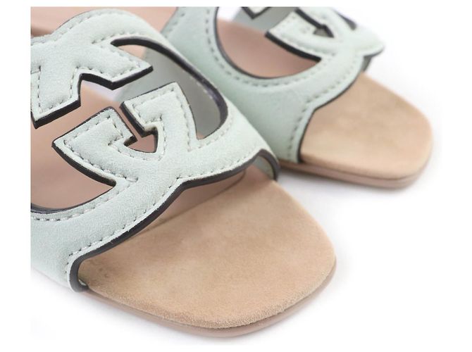 Sandali Gucci in scamoscia Verde - vista 8