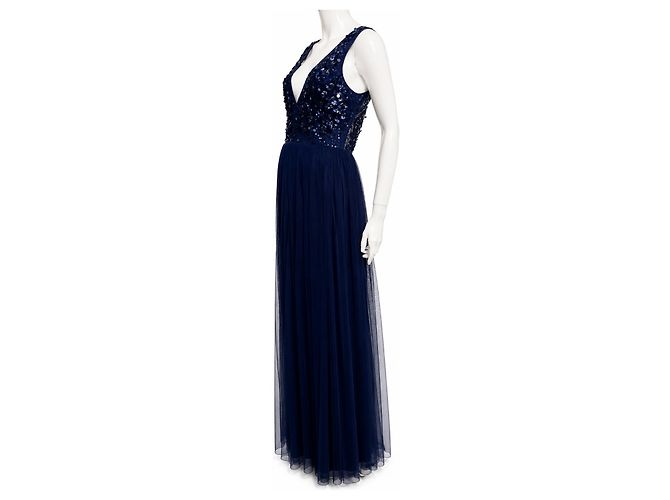 Abito da sera Jenny Packham in tulle blu navy con paillettes Blu scuro - vista 4