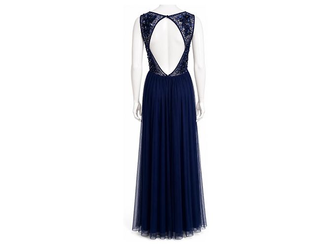 Abito da sera Jenny Packham in tulle blu navy con paillettes Blu scuro - vista 5