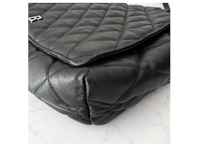 Balenciaga Touch B Borsa a mano in pelle trapuntata nera Nero - vista 9