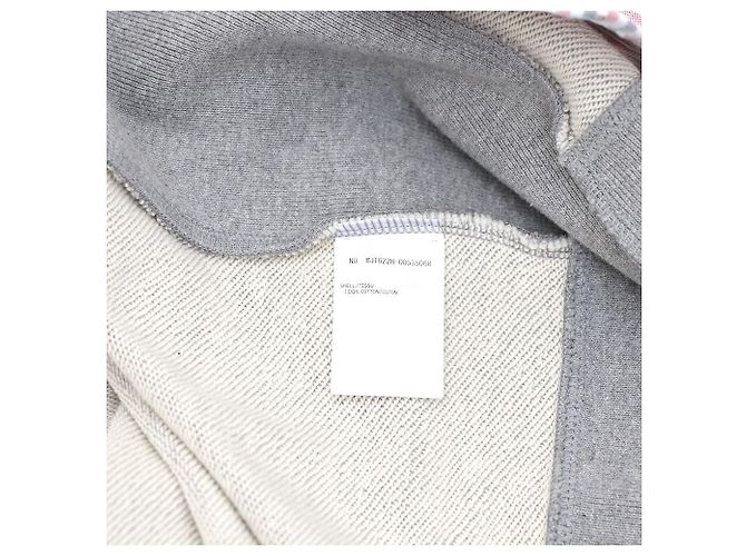 Thom Browne Felpa con cappuccio e zip grigia Bars Marrone - vista 12