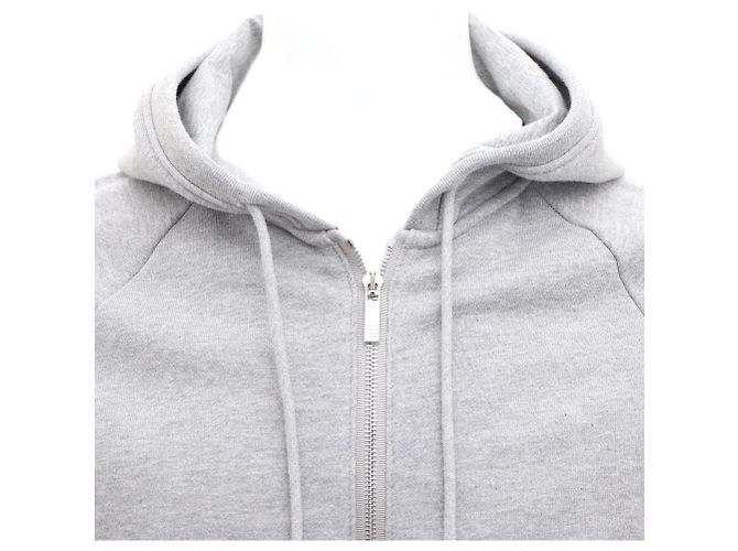 Thom Browne Felpa con cappuccio e zip grigia Bars Marrone - vista 2