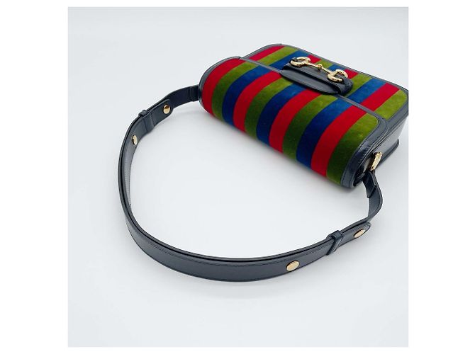 Borsa a Spalla Gucci Horsebit Blu navy - vista 4