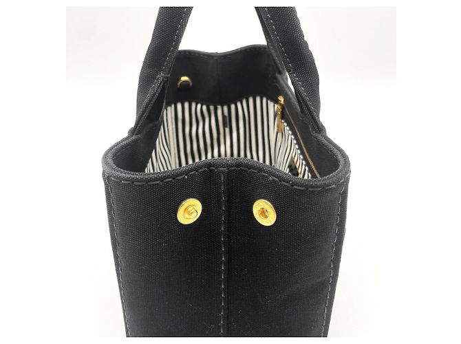 Borsa Tote 2-Way Canapa PRADA Nero - vista 10