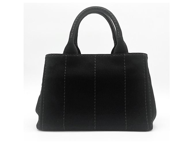 Borsa Tote 2-Way Canapa PRADA Nero - vista 2