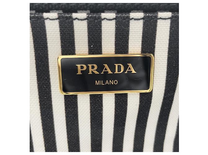 Borsa Tote 2-Way Canapa PRADA Nero - vista 8