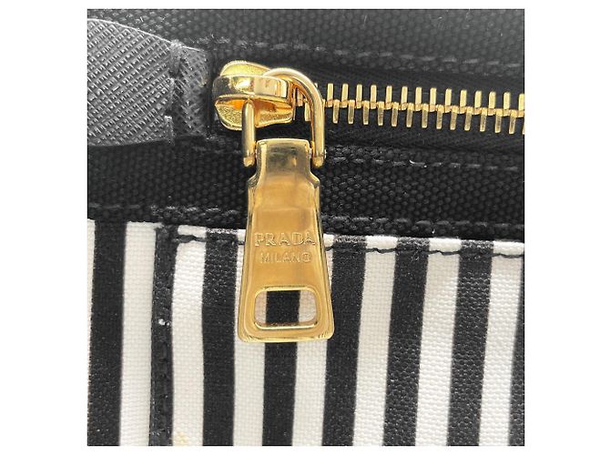 Borsa Tote 2-Way Canapa PRADA Nero - vista 9
