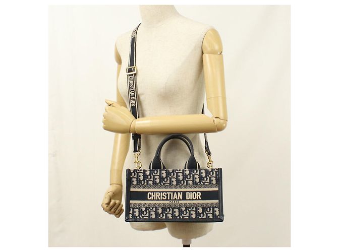 Borsa Book Tote 2-Way Christian Dior Blu navy - vista 8