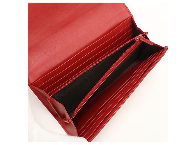 Gucci Bi-Fold-Geldbörse aus rotem gestepptem Leder - Ansicht 3
