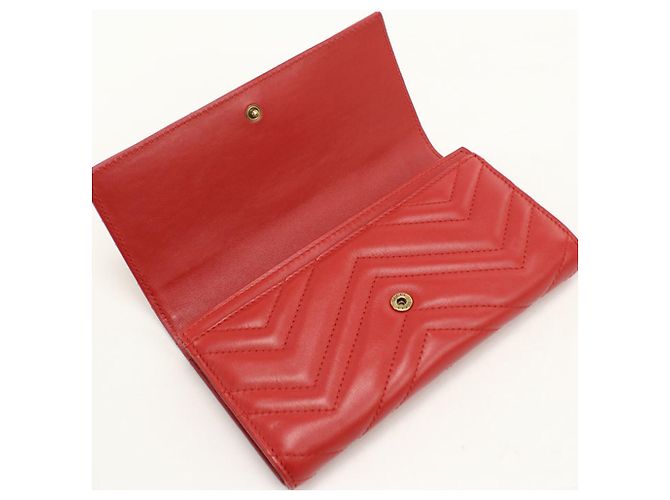 Gucci Bi-Fold-Geldbörse aus rotem gestepptem Leder - Ansicht 6