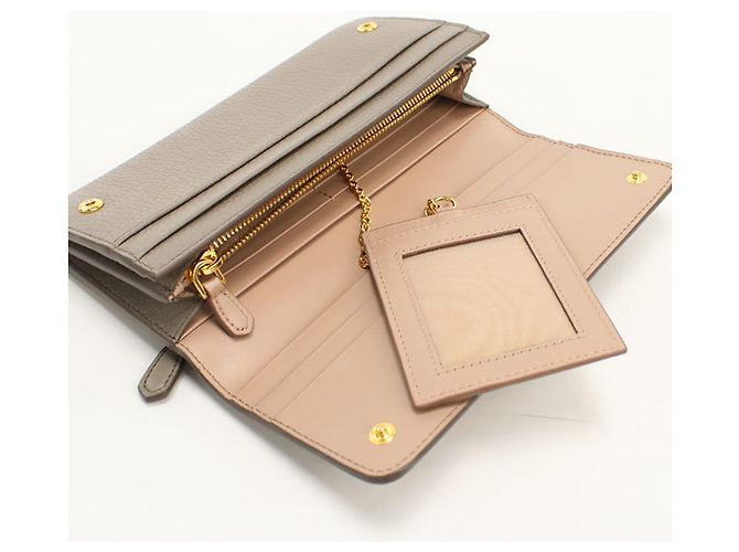 Prada Bi-fold Long Wallet aus grauem Leder Braun - Ansicht 3