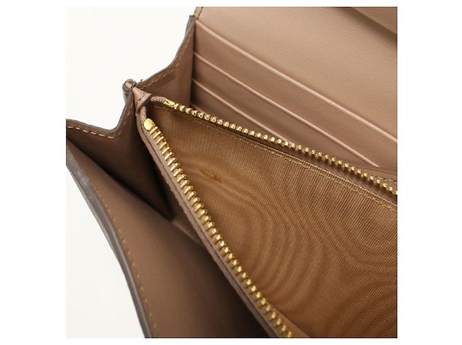 Prada Bi-fold Long Wallet aus grauem Leder Braun - Ansicht 5