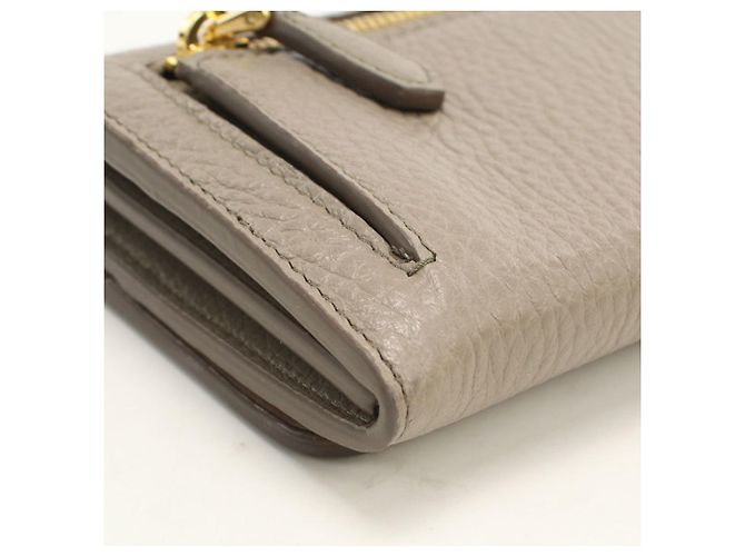 Prada Bi-fold Long Wallet aus grauem Leder Braun - Ansicht 7