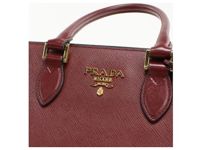 Borsa Tote 2-Way Prada 1BA113 in rosso Bordò - vista 4
