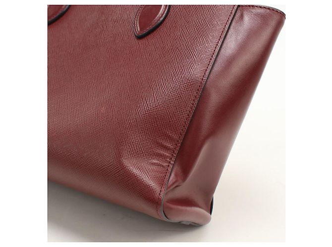 Borsa Tote 2-Way Prada 1BA113 in rosso Bordò - vista 7