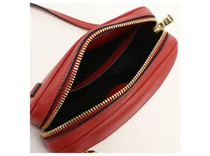 Borsa a tracolla in pelle rossa Prada Rosso - vista 3