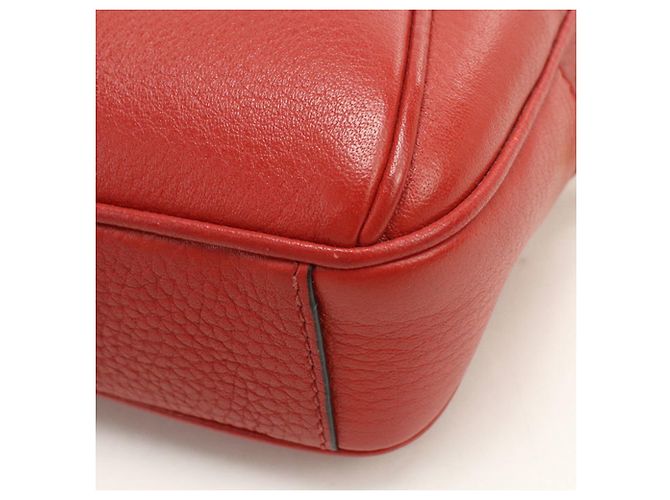 Borsa a tracolla in pelle rossa Prada Rosso - vista 5