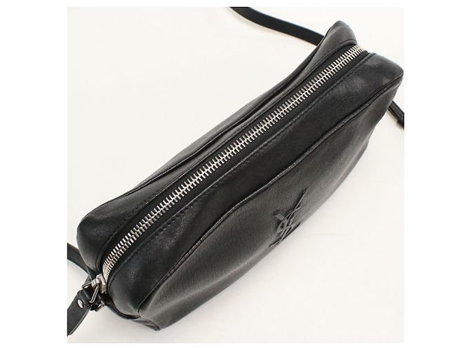 Borsa a tracolla in pelle nera Saint Laurent Nero - vista 7