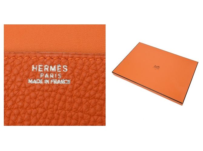 Hermès Clutch Dogon Meeting HERMES in Potiron Arancione - vista 11