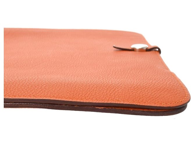 Hermès Clutch Dogon Meeting HERMES in Potiron Arancione - vista 7