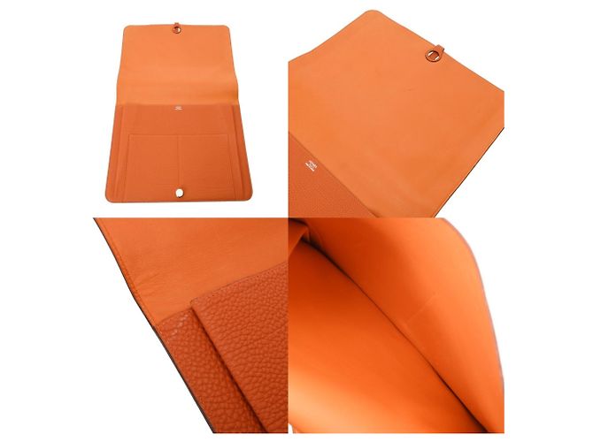 Hermès Clutch Dogon Meeting HERMES in Potiron Arancione - vista 9