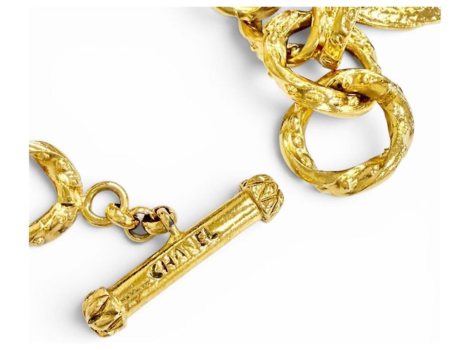 Bracciale a catena con medaglia Coco Mark Chanel Vintage 93A D'oro - vista 4