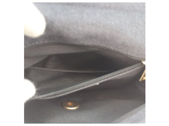 Mini borsa a tracolla matelassé in denim stampato Chanel Nero - vista 7