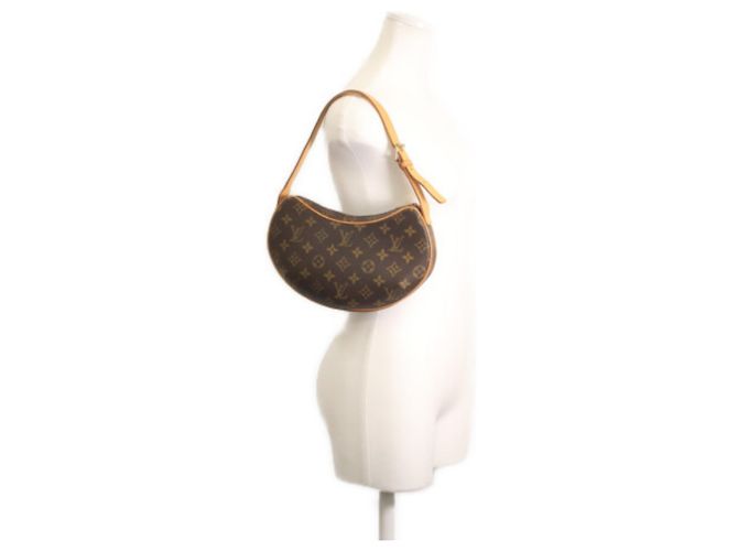 Borsa a tracolla Louis Vuitton Monogram Pochette Croissant Beige - vista 12