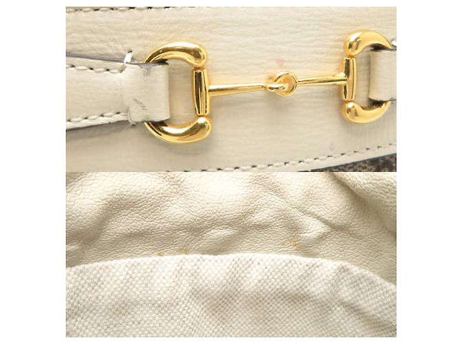 Borsa a secchiello Gucci Logo Horsebit Bianco - vista 10